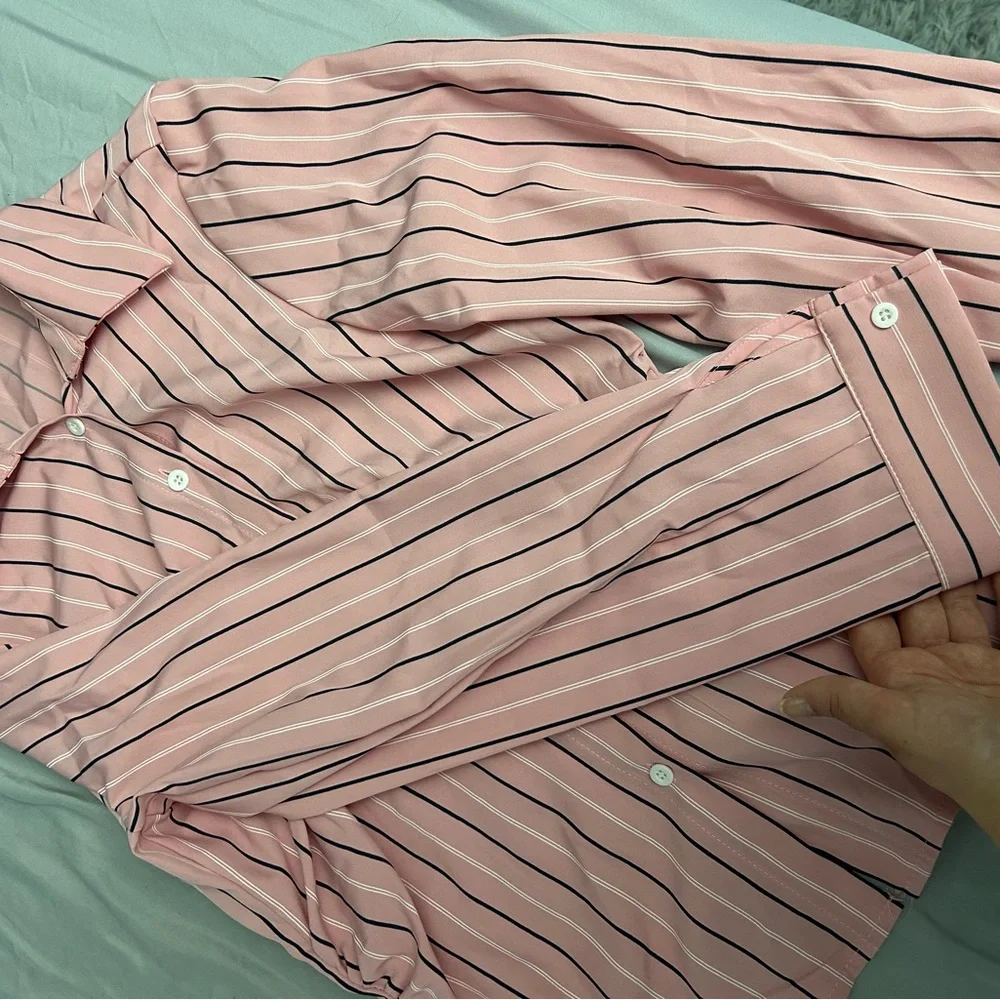 Pink Striped Button-Up Shirt - Picture 3 of 4